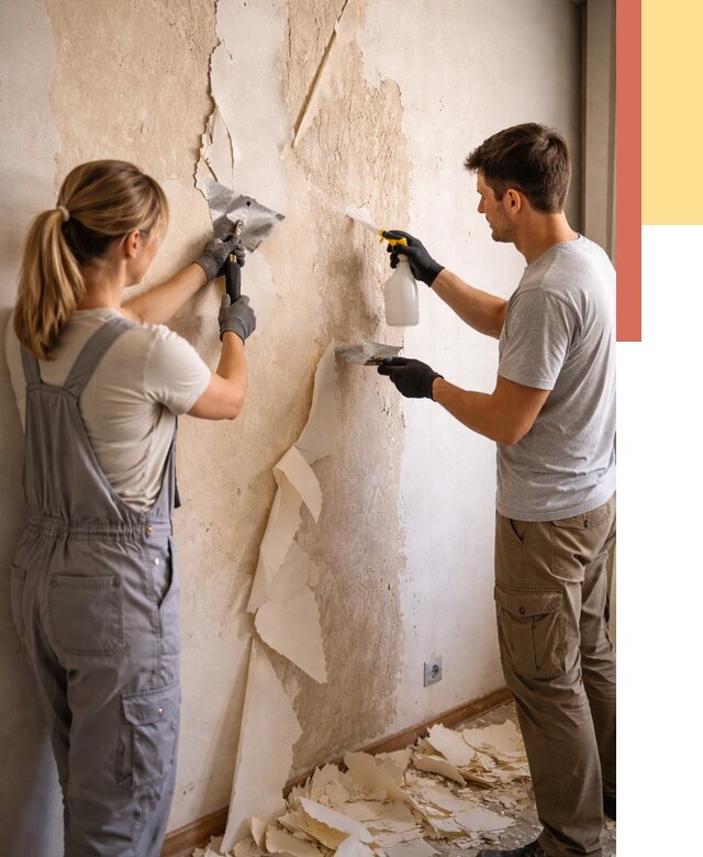 Снятие старых обоев в Фрязино от 5452 руб. под ключ недорого | ОТДЕЛОЧНИК-Фрз