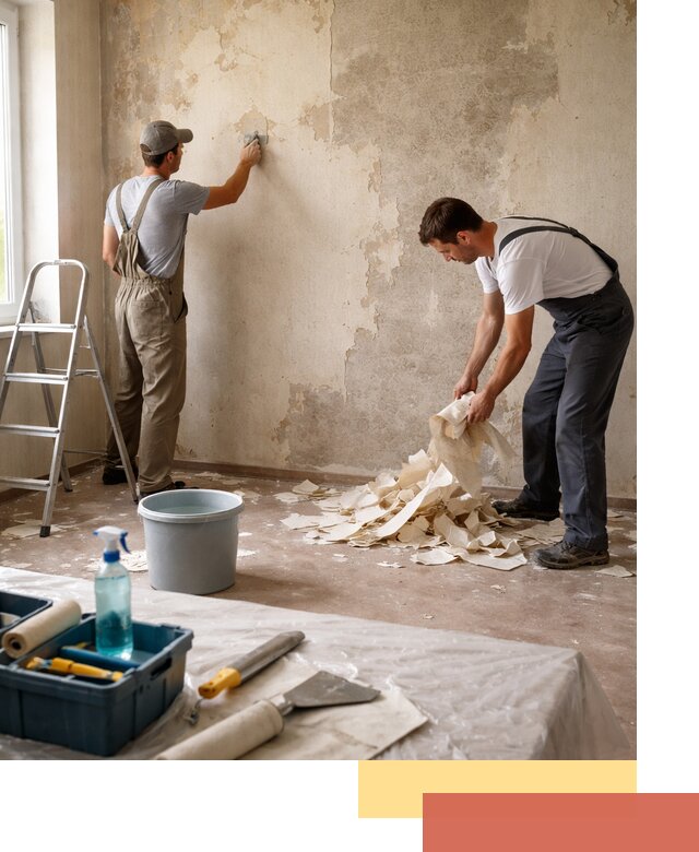 Снятие старых обоев в Фрязино быстро и качественно