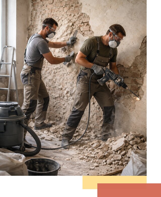 Демонтаж штукатурки со стен в Фрязино быстро и аккуратно