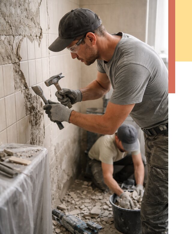 Демонтаж плитки со стен в Фрязино от 883 руб. — быстро и недорого | ОТДЕЛОЧНИК-Фрз