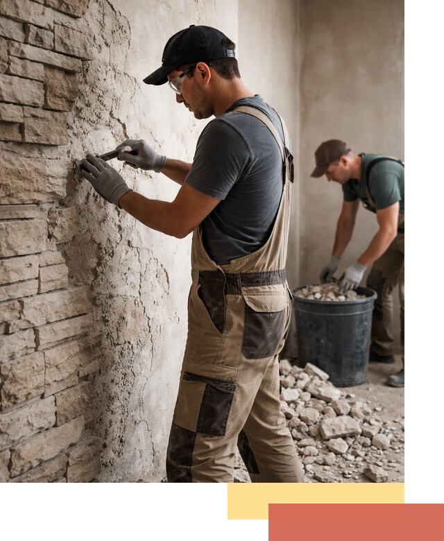 Демонтаж декоративного камня в Фрязино профессионально и безопасно