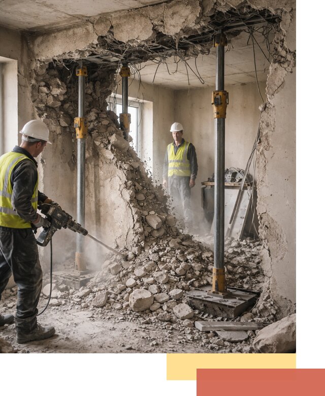 Снос несущих стен в Фрязино с гарантией безопасности и качества