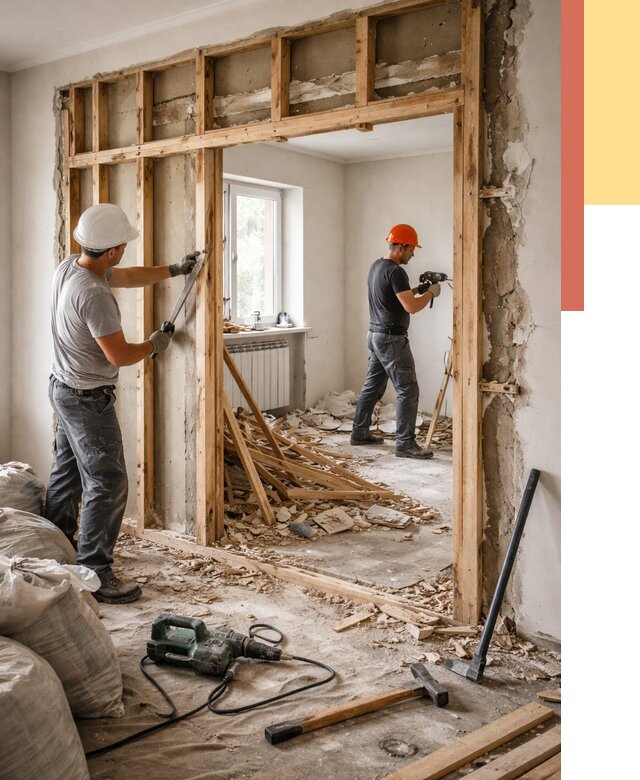 Демонтаж деревянных перегородок в Фрязино от 3323 руб. — быстро и недорого | ОТДЕЛОЧНИК-Фрз