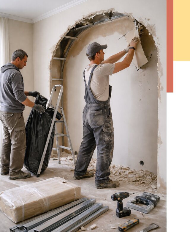 Демонтаж арки из гипсокартона в Фрязино от 3635 руб. — услуги под ключ | ОТДЕЛОЧНИК-Фрз