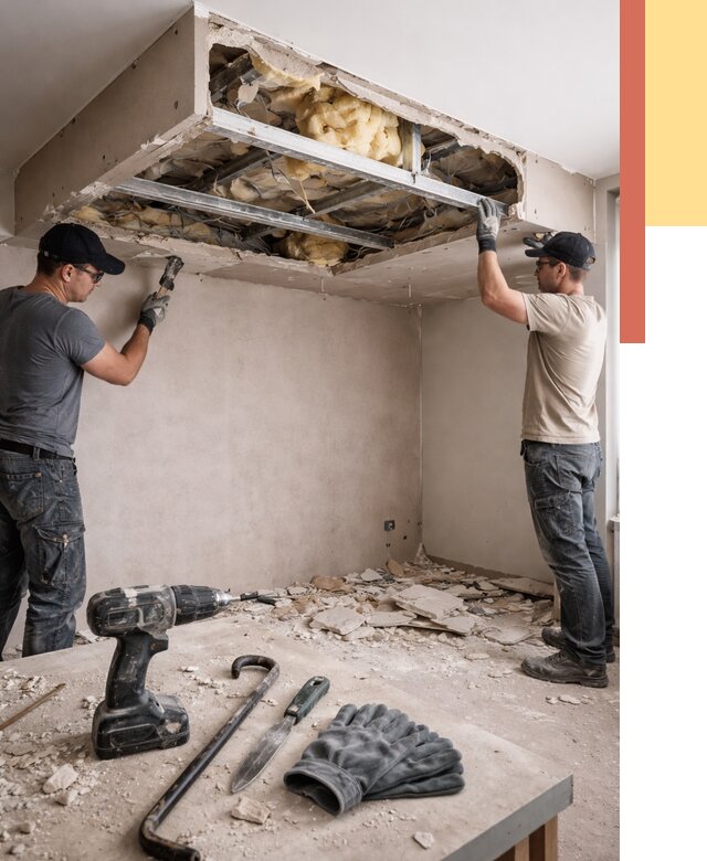 Демонтаж короба из гипсокартона в Фрязино от 1579 руб. — быстро и недорого | ОТДЕЛОЧНИК-Фрз