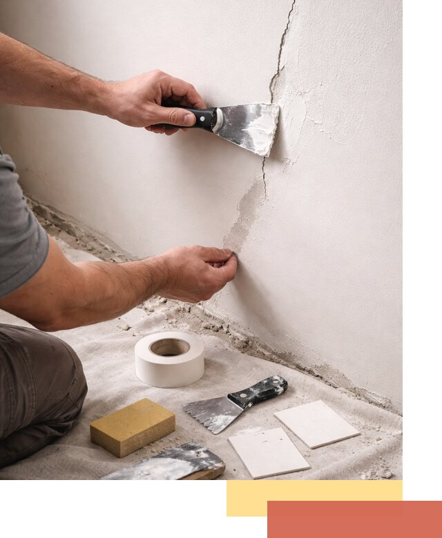 Заделка трещин и сколов в стенах и потолках в Фрязино