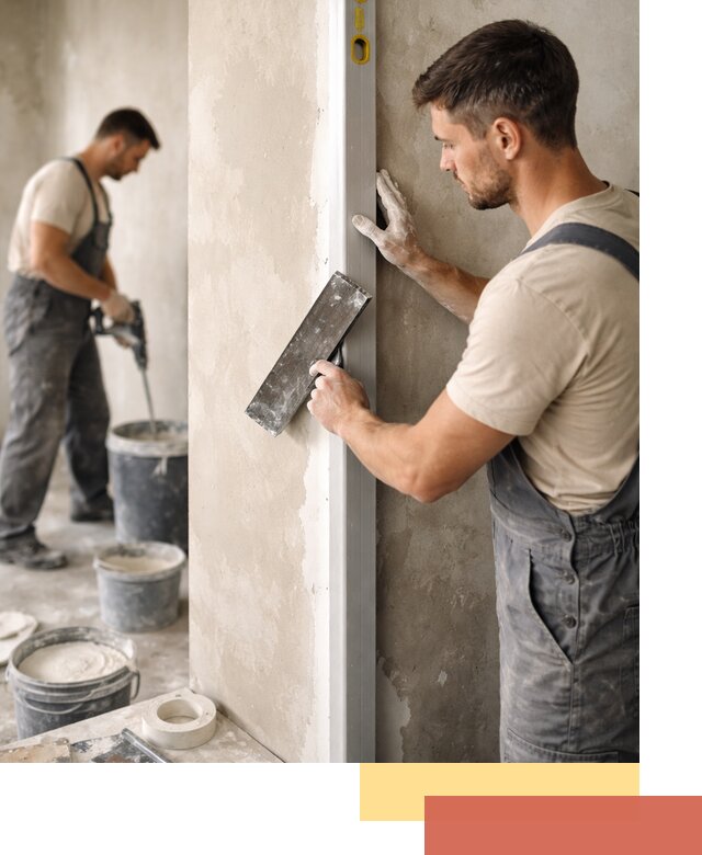 Выведение углов стен в Фрязино: монтаж и оштукатуривание