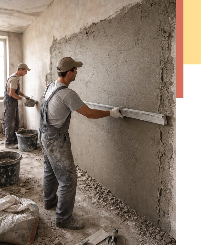 Цементная штукатурка стен в Фрязино от 4673 руб/м2 — быстро и недорого | ОТДЕЛОЧНИК-Фрз