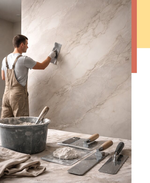 Декоративная штукатурка под мрамор в Фрязино от 2908 руб./м² — быстро и недорого | ОТДЕЛОЧНИК-Фрз