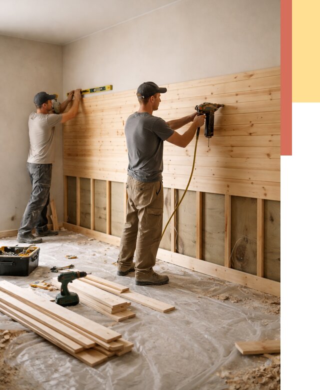 Монтаж деревянной вагонки на стены в Фрязино от 7789 руб. | Услуги монтажа вагонки | ОТДЕЛОЧНИК-Фрз