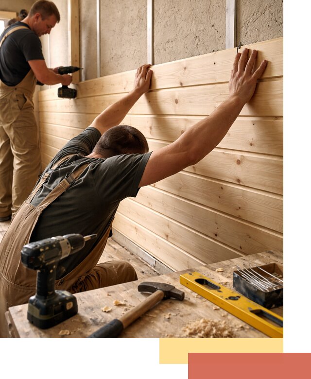 Монтаж деревянной вагонки на стены в Фрязино быстро и качественно