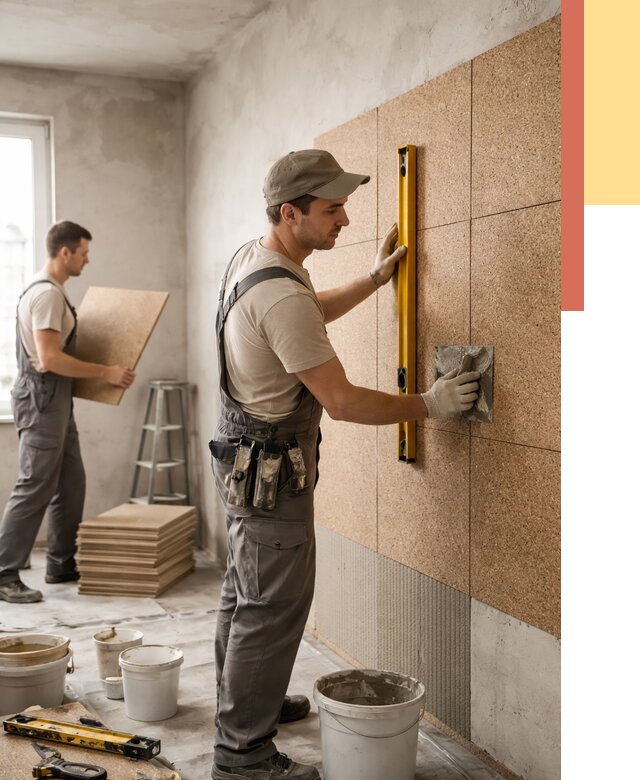 Монтаж пробковых панелей на стены в Фрязино от 3635 руб. — ОТДЕЛОЧНИК-Фрз