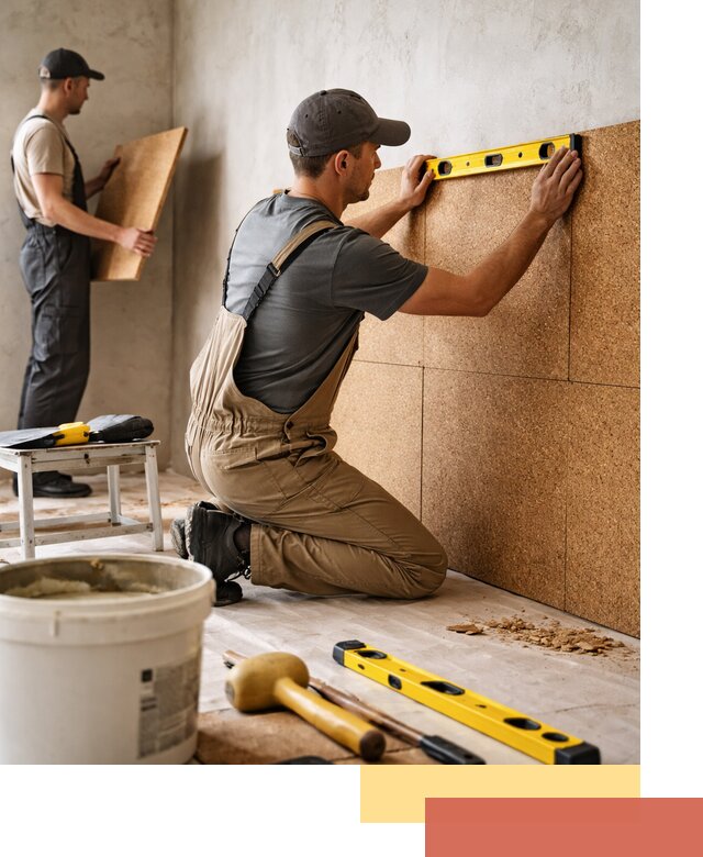 Монтаж пробковых панелей на стены в Фрязино быстро и качественно