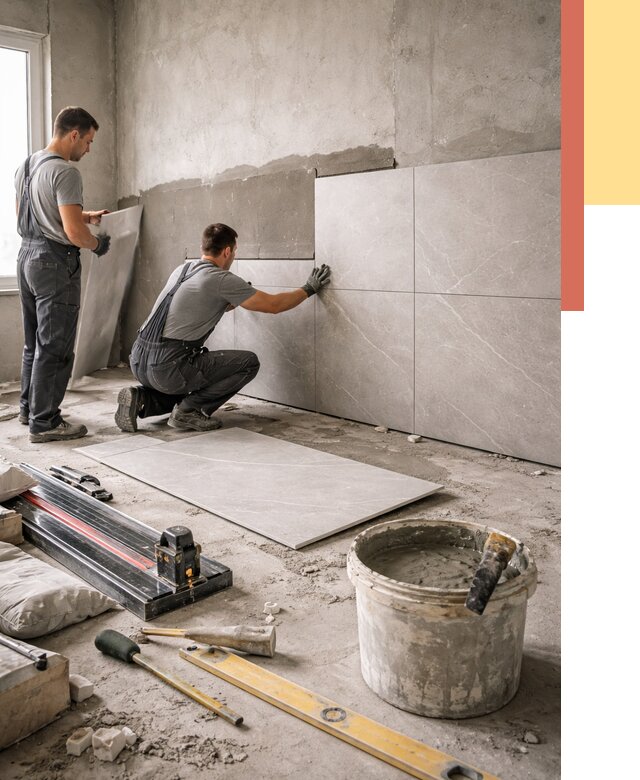 Облицовка стен керамогранитом в Фрязино от 4362 руб./м² — услуги под ключ | ОТДЕЛОЧНИК-Фрз