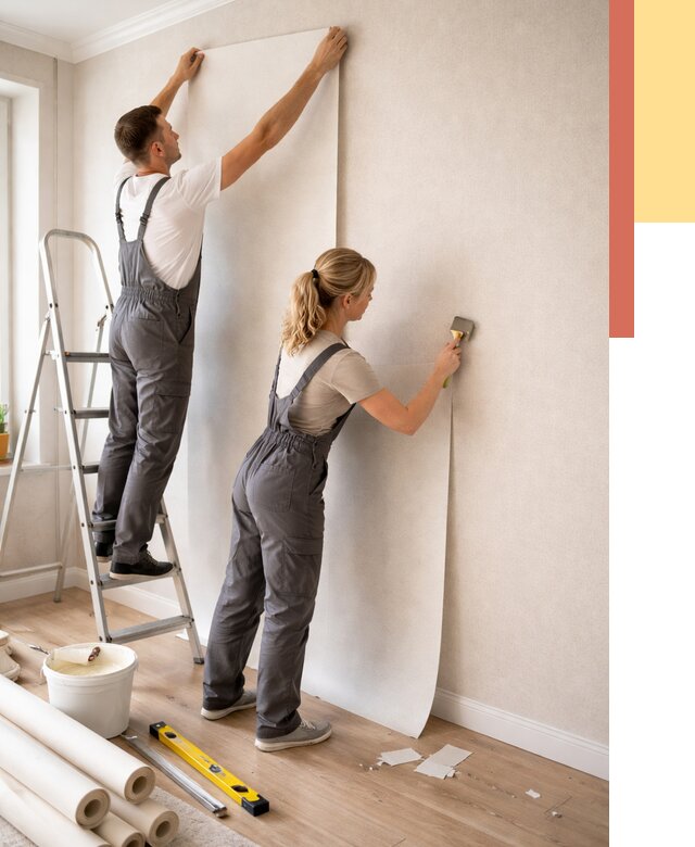 Поклейка флизелиновых обоев в Фрязино от 6231 руб. | Быстро и недорого — ОТДЕЛОЧНИК-Фрз