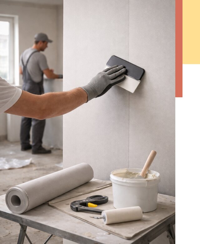 Поклейка обоев под покраску в Фрязино от 3635 руб. за м2 | ОТДЕЛОЧНИК-Фрз