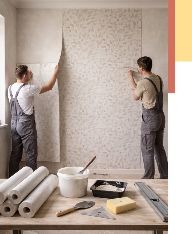 Поклейка обоев с подбором рисунка в Фрязино от 3635 руб. | ОТДЕЛОЧНИК-Фрз - быстро и недорого