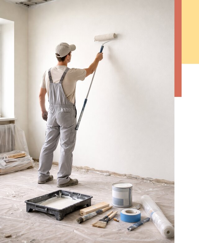 Покраска стен водоэмульсионной краской в Фрязино от 467 руб. за м² | ОТДЕЛОЧНИК-Фрз