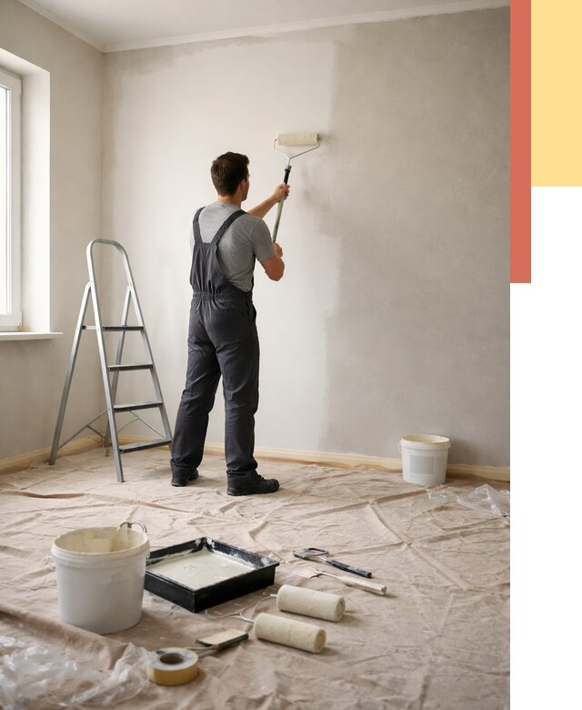 Покраска стен моющейся краской в Фрязино от 363 руб./м² — быстро и недорого | ОТДЕЛОЧНИК-Фрз