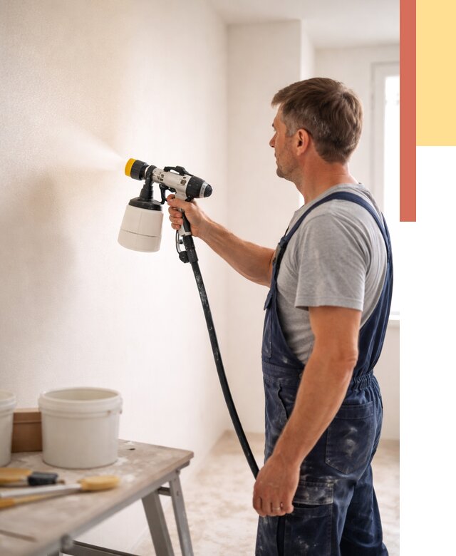 Покраска стен краскопультом в Фрязино от 7789 руб. — механизированная покраска | ОТДЕЛОЧНИК-Фрз