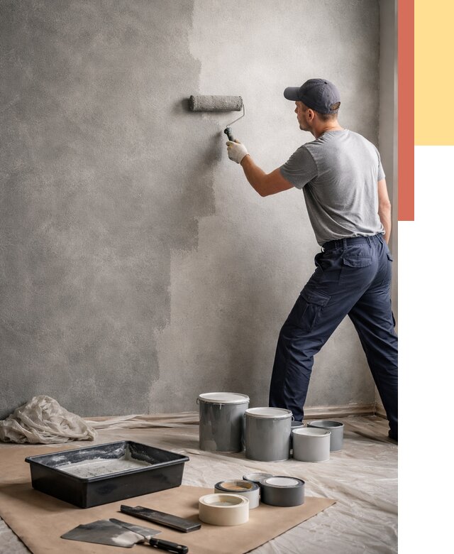 Покраска стен под бетон в Фрязино от 675 руб. за м2 — быстро и недорого | ОТДЕЛОЧНИК-Фрз