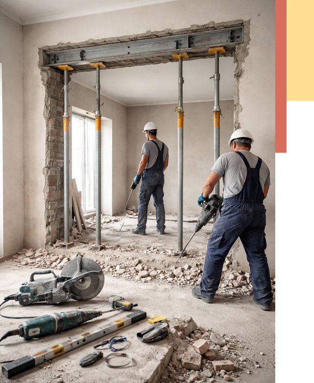 Прорезка проема в стене в Фрязино от 4673 руб. — быстро и недорого | ОТДЕЛОЧНИК-Фрз