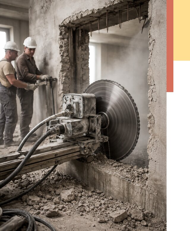 Алмазная резка проемов в Фрязино от 4673 руб. быстро и недорого | ОТДЕЛОЧНИК-Фрз