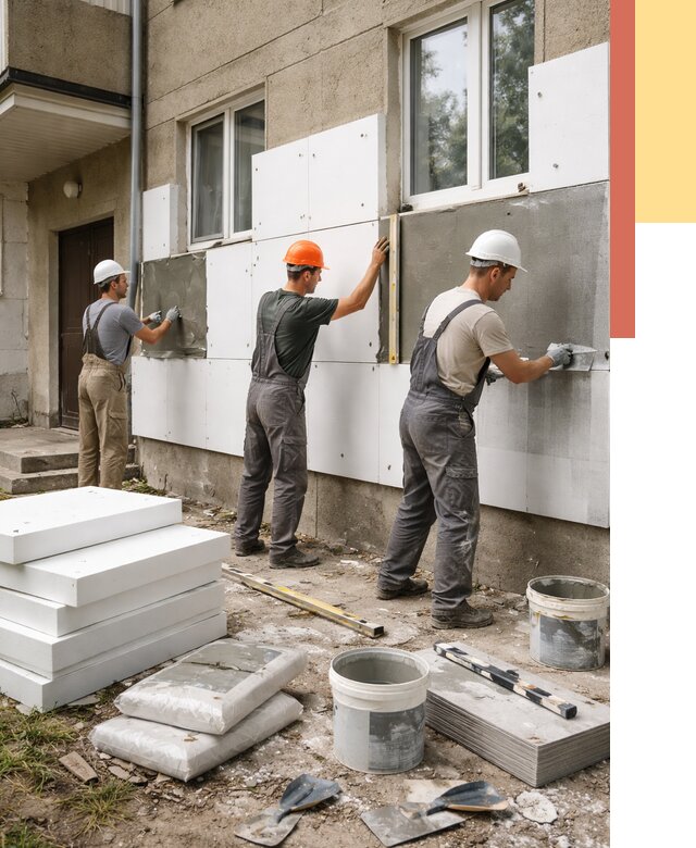 Утепление стен пенопластом в Фрязино от 1817 руб. — недорого и под ключ | ОТДЕЛОЧНИК-Фрз