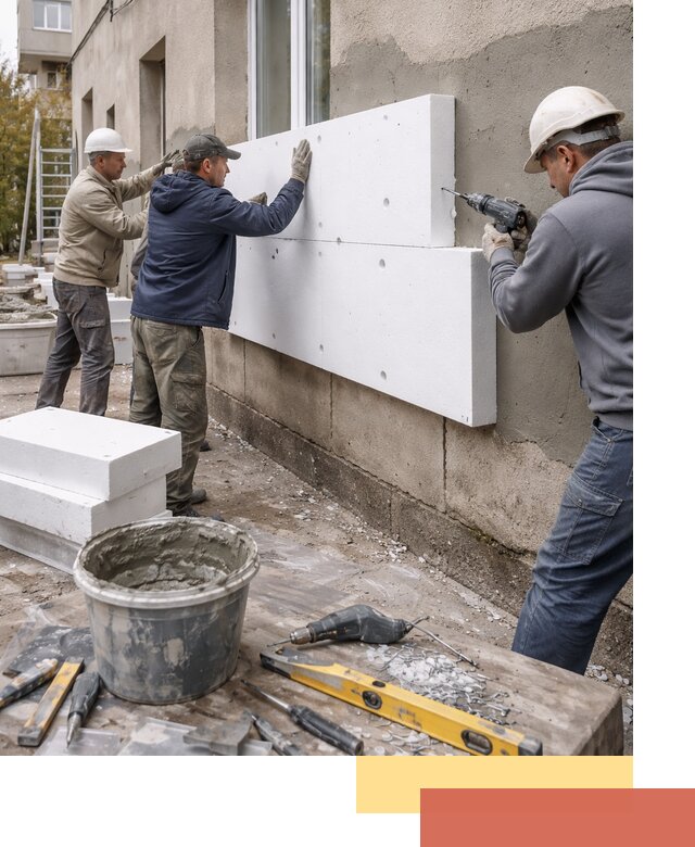 Утепление наружных стен пенопластом в Фрязино