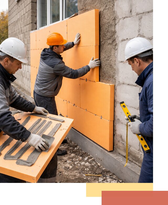 Утепление фасада пеноплексом под ключ в Фрязино