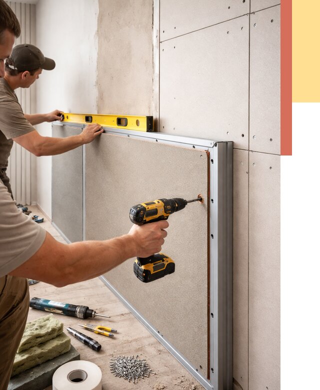 Шумоизоляция стен панелями ЗИПС в Фрязино от 2285 руб./м² под ключ | ОТДЕЛОЧНИК-Фрз