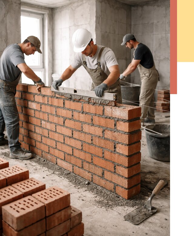 Кладка перегородок из кирпича в Фрязино от 3635 руб. за м² | ОТДЕЛОЧНИК-Фрз