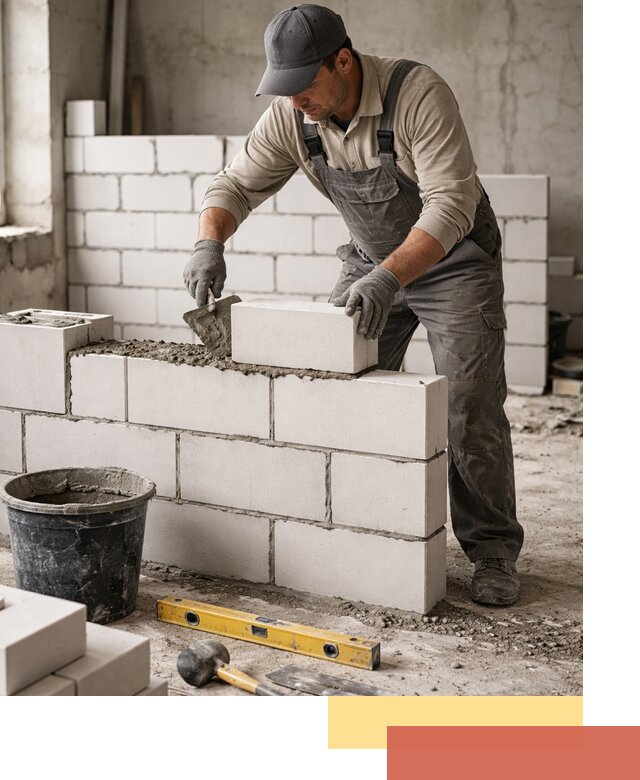 Кладка перегородок из силикатного блока в Фрязино