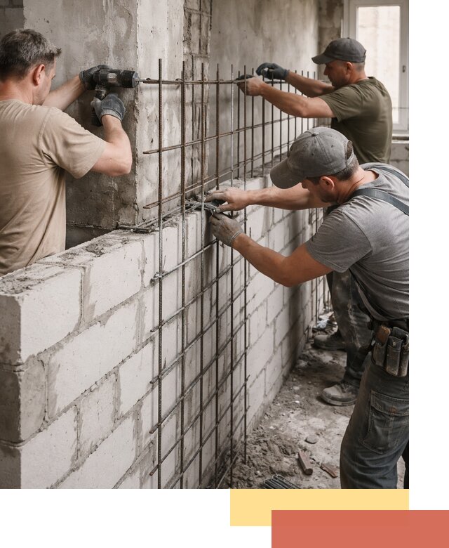 Армирование кладки перегородок в Фрязино профессионально и надёжно
