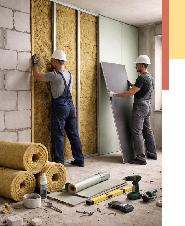 Шумоизоляция перегородок из блоков в Фрязино от 1921 руб./м² — быстро и недорого | ОТДЕЛОЧНИК-Фрз