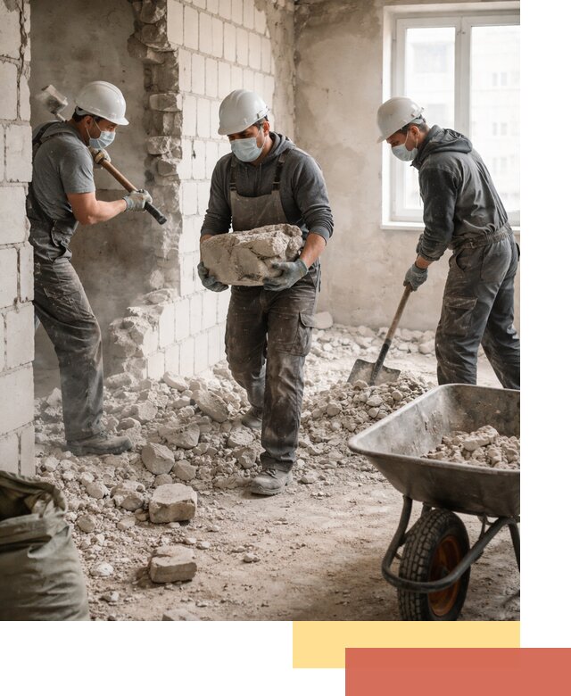 Демонтаж блочных перегородок в Фрязино быстро и аккуратно