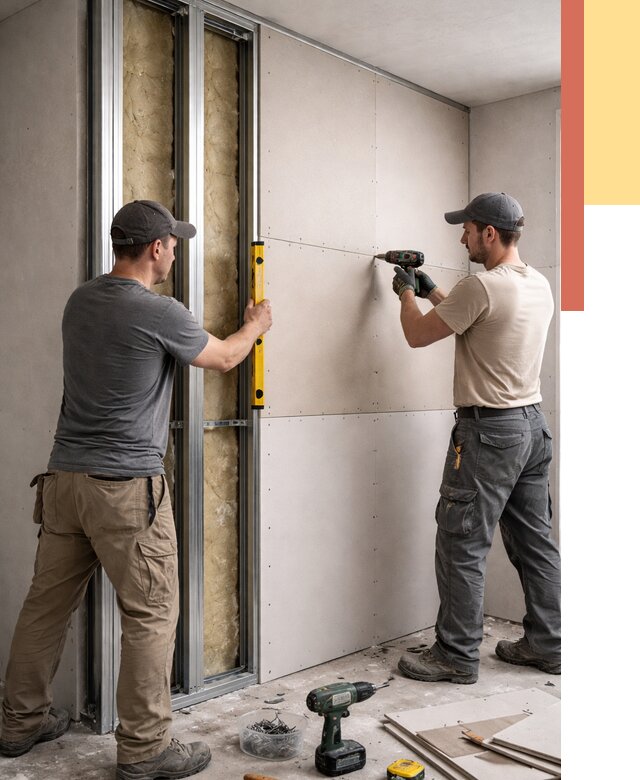 Монтаж двухслойной перегородки из гипсокартона в Фрязино от 1506 руб. | ОТДЕЛОЧНИК-Фрз