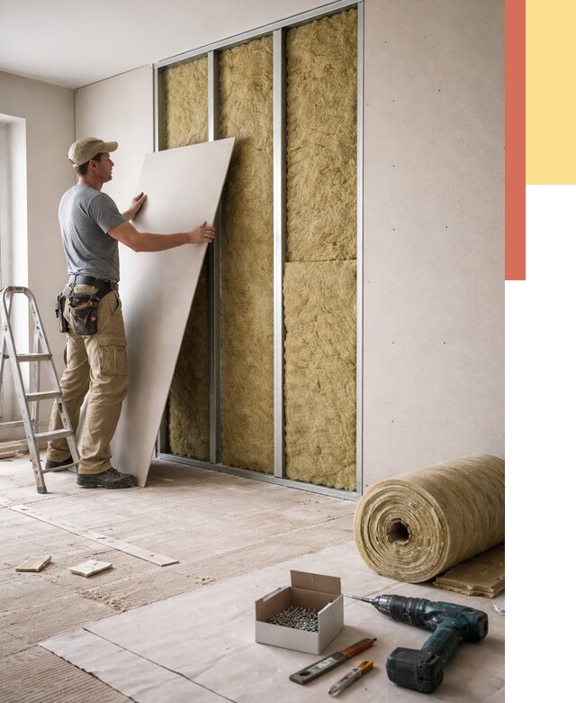 Перегородка из гипсокартона с шумоизоляцией в Фрязино от 3240 руб. | ОТДЕЛОЧНИК-Фрз