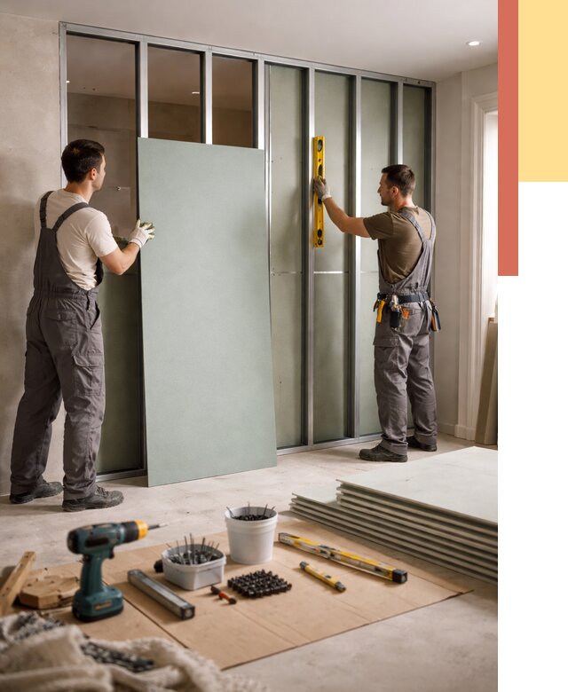 Перегородка из влагостойкого гипсокартона в Фрязино от 4985 руб. — монтаж под ключ | ОТДЕЛОЧНИК-Фрз