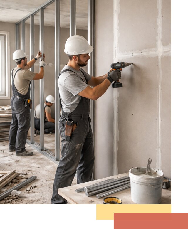 Перегородки из огнестойкого гипсокартона в Фрязино под ключ