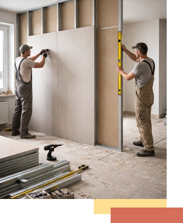 Зонирующая перегородка из гипсокартона под ключ в Фрязино