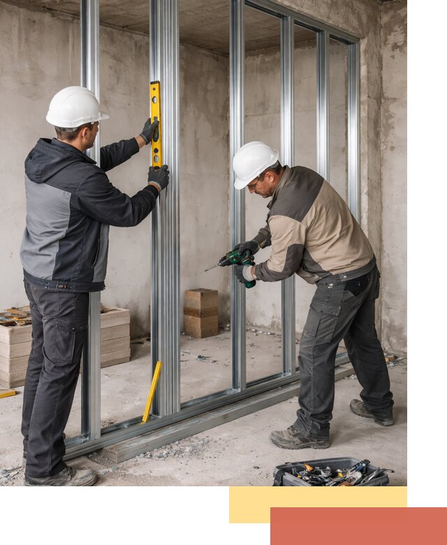 Монтаж каркаса перегородки из профиля в Фрязино