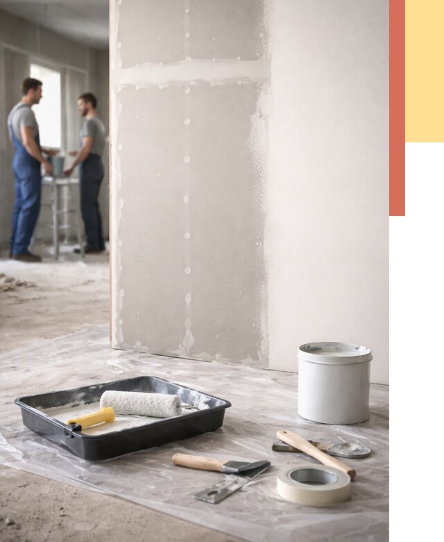 Покраска перегородок из гипсокартона в Фрязино от 4673 руб. под ключ | ОТДЕЛОЧНИК-Фрз