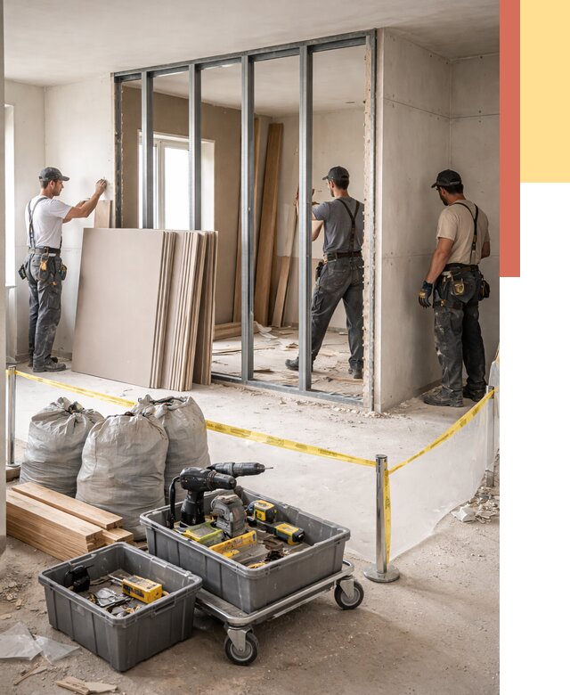 Перенос гипсокартонной перегородки в Фрязино под ключ от 4673 руб. | Демонтаж и монтаж – ОТДЕЛОЧНИК-Фрз