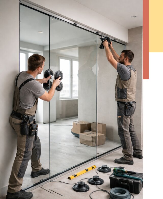 Монтаж стеклянных перегородок в Фрязино от 6750 руб. | ОТДЕЛОЧНИК-Фрз