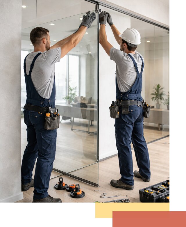 Безрамные стеклянные перегородки под ключ в Фрязино