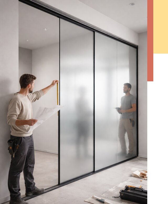 Матовые стеклянные перегородки в Фрязино от 8827 руб. — монтаж и установка | ОТДЕЛОЧНИК-Фрз