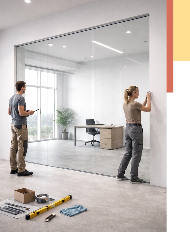 Перегородки из закаленного стекла в Фрязино от 9866 руб. под ключ | ОТДЕЛОЧНИК-Фрз