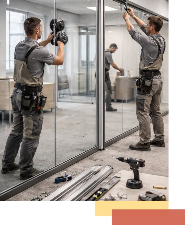 Стеклянные офисные перегородки под ключ в Фрязино