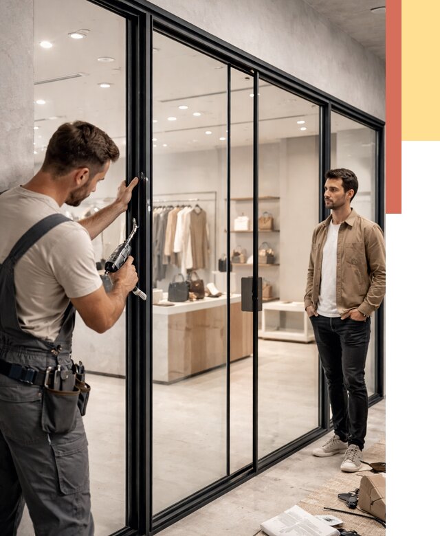 Стеклянные перегородки для магазинов в Фрязино от 8516 руб. под ключ | ОТДЕЛОЧНИК-Фрз